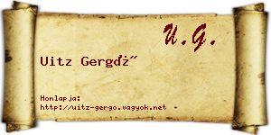 Uitz Gergő névjegykártya